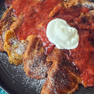 Croissant French Toast with Strawberry Compote