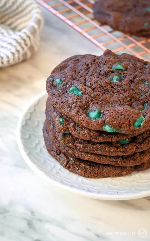Mint Double Chocolate Chip Cookies